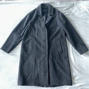 Abercrombie & Fitch Oversize Gray Wool Tweed Coat